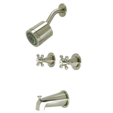 Kingston Brass KBX8148BX Two-Handle Tub and Shower Faucet, Brushed Nickel KBX8148BX